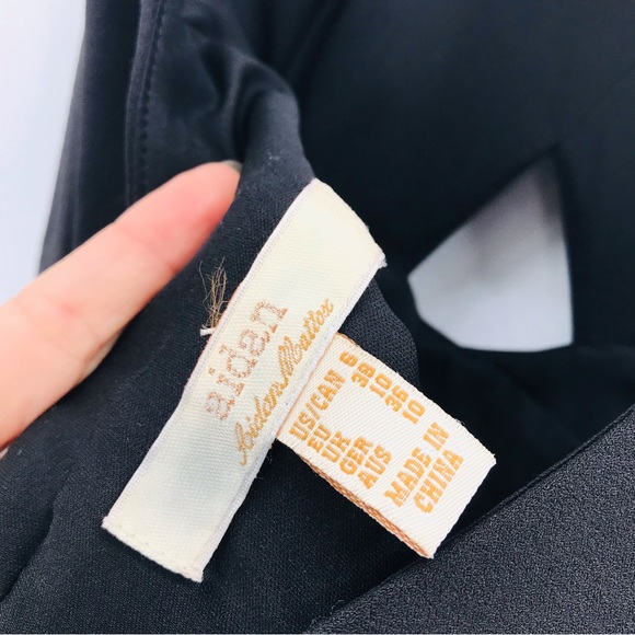 Aidan Mattox Scuba Crepe Cutout Open Back Gown in Black Size 6 - Picture 6 of 14